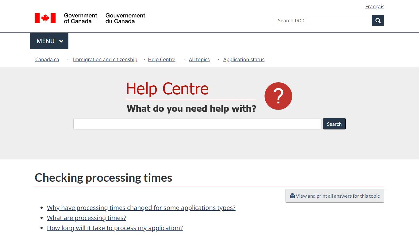 Checking processing times - C iC